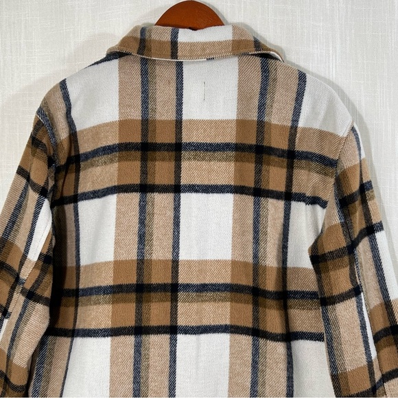 Love Tree Neutral Plaid Heavy Weight Shacket Shirt Jacket Size S - Picture 7 of 9